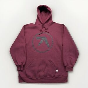 Aphex Twin Hoodie Vintage 90s Russell Athletic Made In USA Burgandy